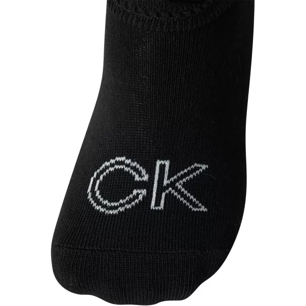 Calvin Klein Womens Socks  Comfort Cuff Sneaker Liner 6 PackBlack Logo