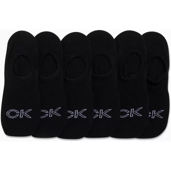 Calvin Klein Womens Socks  Comfort Cuff Sneaker Liner 6 PackBlack Logo