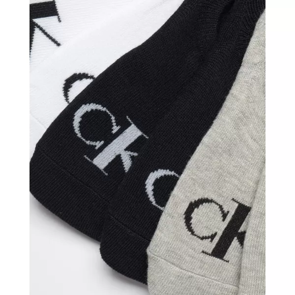 Calvin Klein Womens Socks  Comfort Cuff Sneaker Liner 6 PackGrey Logo Assorted