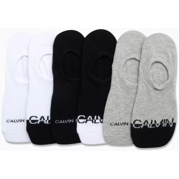 Calvin Klein Womens Socks  Comfort Cuff Sneaker Liner 6 PackGreyBlackWhite