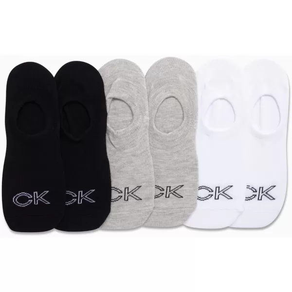 Calvin Klein Womens Socks  Comfort Cuff Sneaker Liner 6 PackGreyWhiteBlack