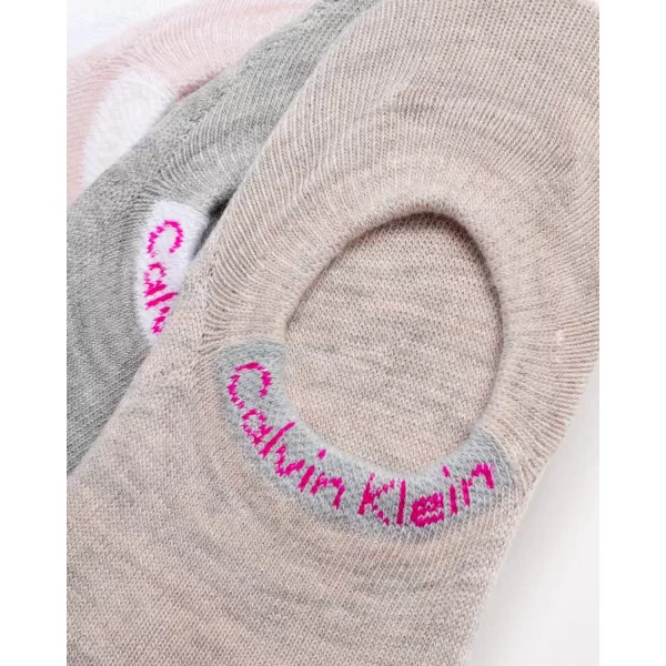 Calvin Klein Womens Socks  Comfort Cuff Sneaker Liner 6 PackPinkWhiteGrey