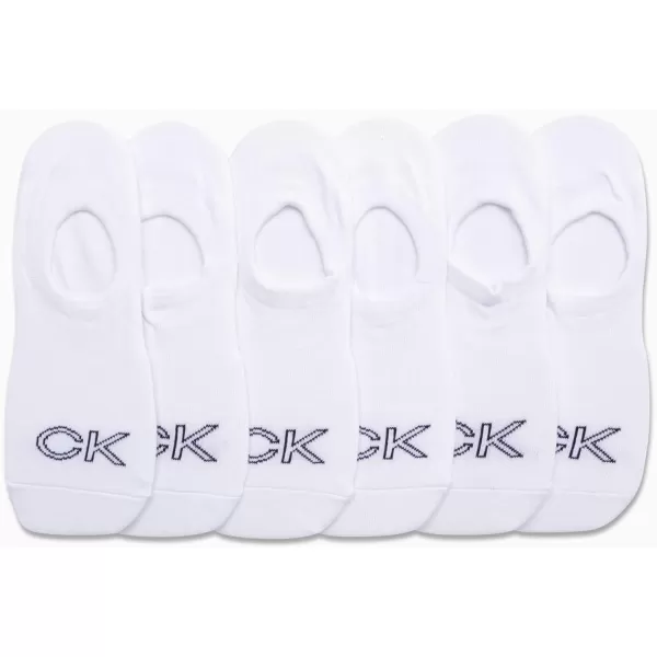 Calvin Klein Womens Socks  Comfort Cuff Sneaker Liner 6 PackWhite