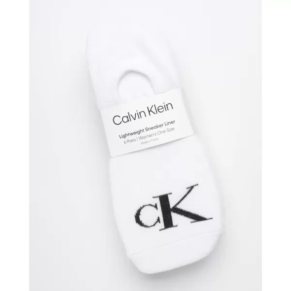 Calvin Klein Womens Socks  Comfort Cuff Sneaker Liner 6 PackWhite Assorted