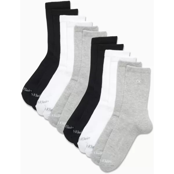 Calvin Klein Womens Socks  Cushion Athletic Crew Socks 12 PackGrey Assorted