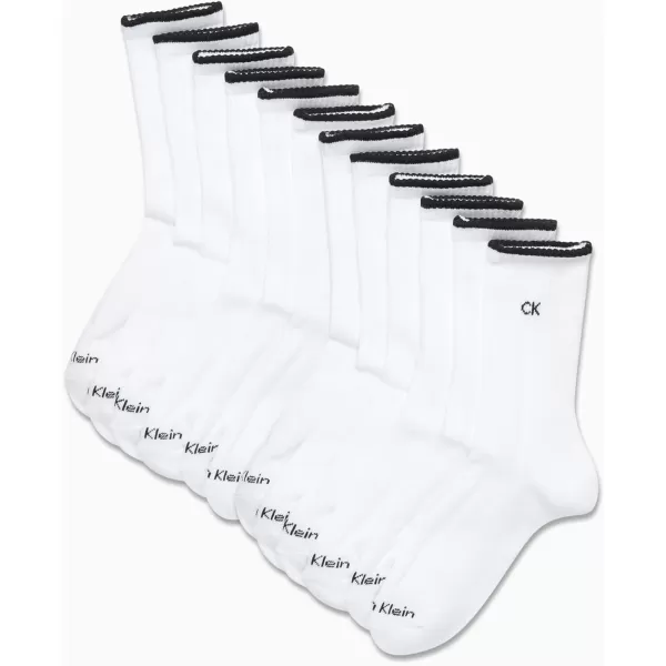 Calvin Klein Womens Socks  Cushion Athletic Crew Socks 12 PackPure White