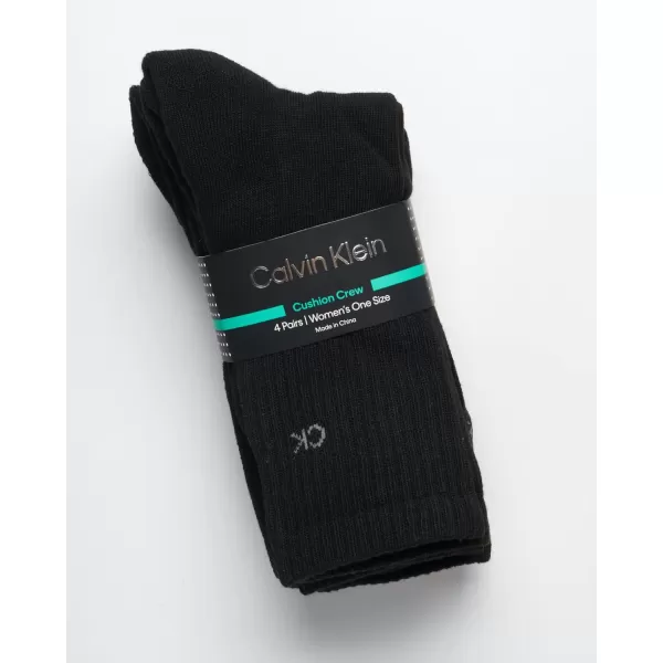 Calvin Klein Womens Socks  Cushion Athletic Crew Socks 4 PackBlack