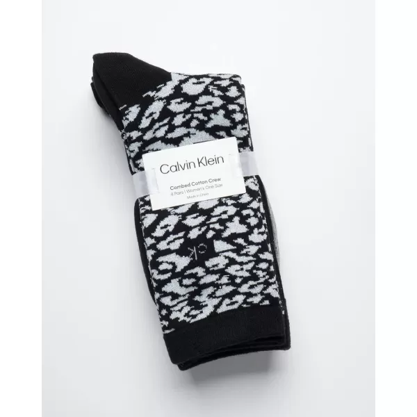 Calvin Klein Womens Socks  Cushion Athletic Crew Socks 4 PackBlack Assorted