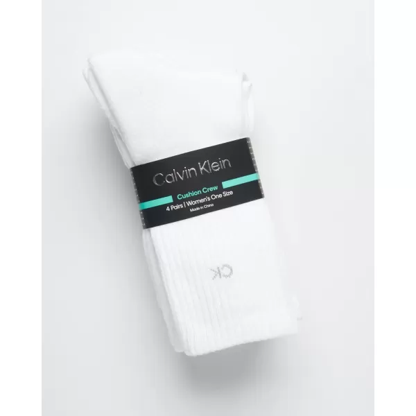 Calvin Klein Womens Socks  Cushion Athletic Crew Socks 4 PackWhite