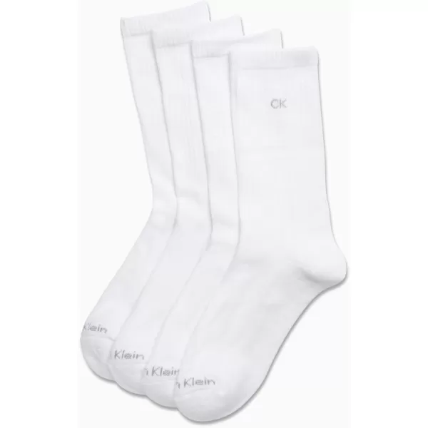 Calvin Klein Womens Socks  Cushion Athletic Crew Socks 4 PackWhite