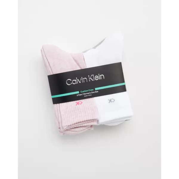 Calvin Klein Womens Socks  Cushion Athletic Crew Socks 6 PackAssorted