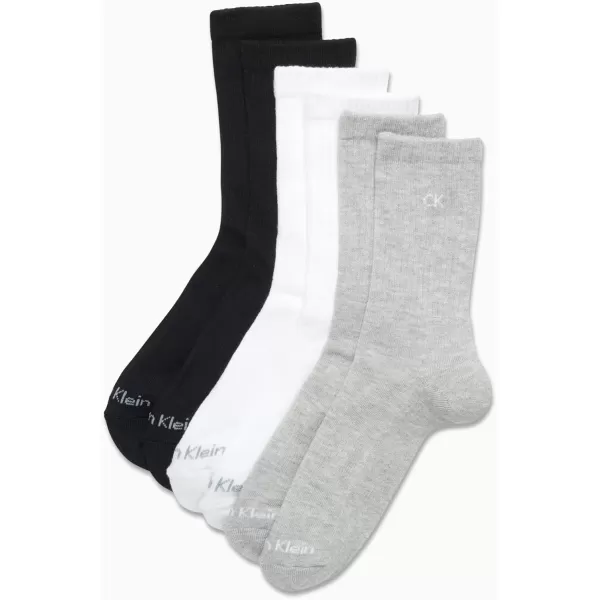 Calvin Klein Womens Socks  Cushion Athletic Crew Socks 6 PackGrey Assorted