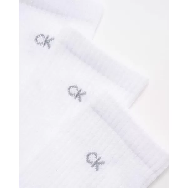 Calvin Klein Womens Socks  Cushion Athletic Crew Socks 6 PackWhite