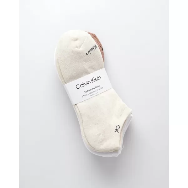 Calvin Klein Womens Socks  Cushion No Show Socks 6 PackBeige