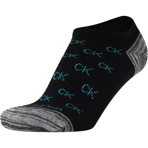 Calvin Klein Womens Socks  Cushion No Show Socks 6 PackBlack Ck Logo