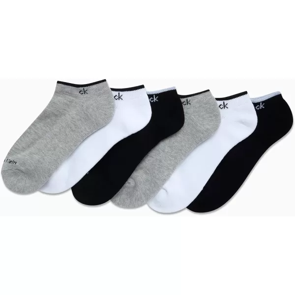 Calvin Klein Womens Socks  Cushion No Show Socks 6 PackGrey Assorted