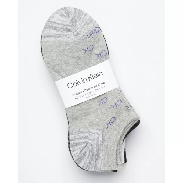 Calvin Klein Womens Socks  Cushion No Show Socks 6 PackGrey Ck Logo