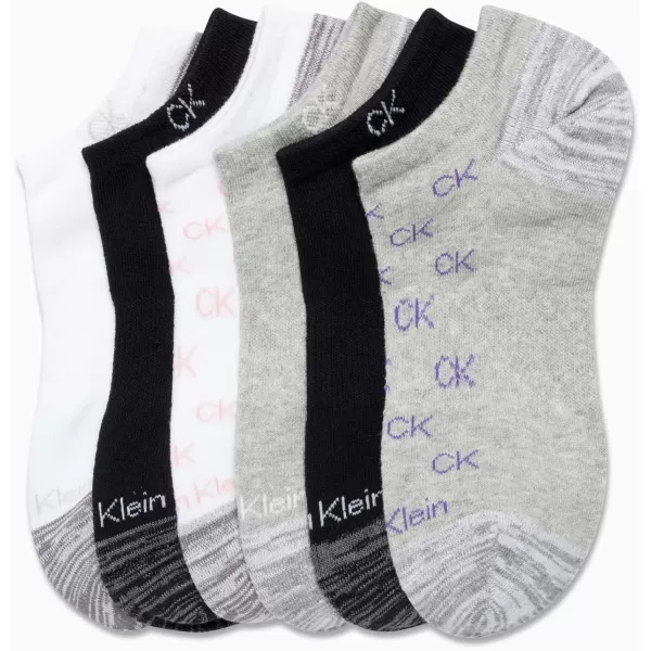 Calvin Klein Womens Socks  Cushion No Show Socks 6 PackGrey Ck Logo