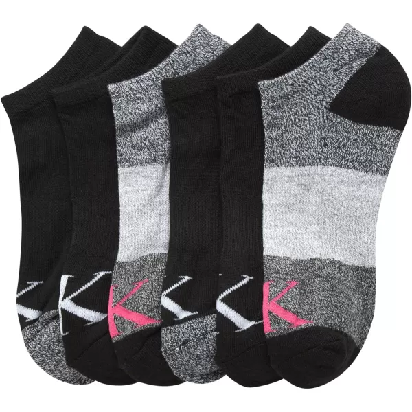 Calvin Klein Womens Socks  Cushion No Show Socks 6 PackGreyBlack Logo
