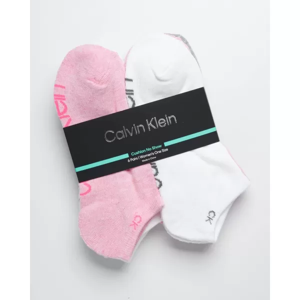 Calvin Klein Womens Socks  Cushion No Show Socks 6 PackPink Multi