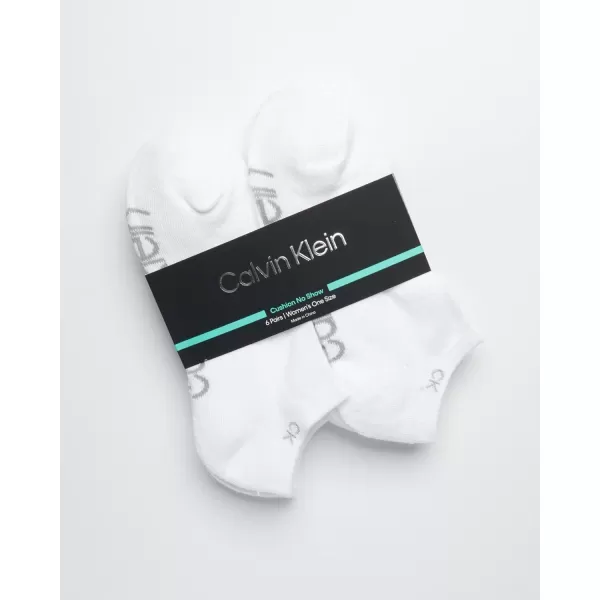 Calvin Klein Womens Socks  Cushion No Show Socks 6 PackPure White