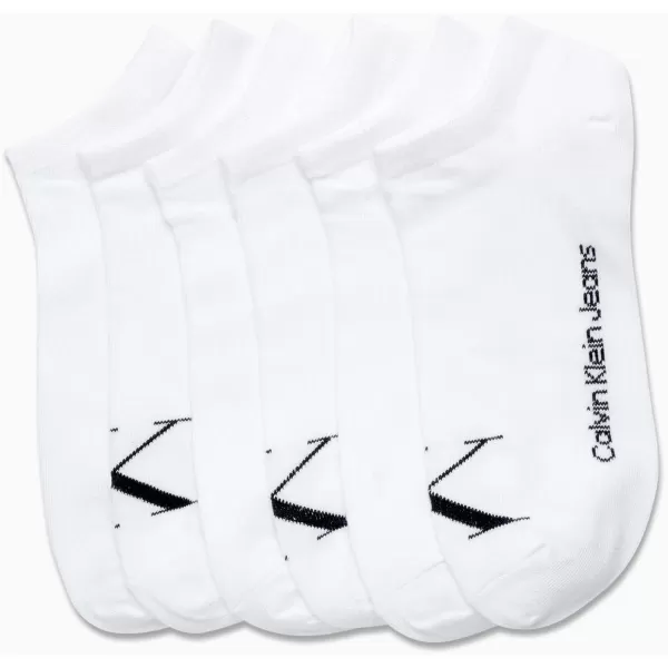 Calvin Klein Womens Socks  Cushion No Show Socks 6 PackWhite Monogram