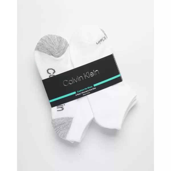 Calvin Klein Womens Socks  Cushion No Show Socks 6 PackWhiteGrey Tip