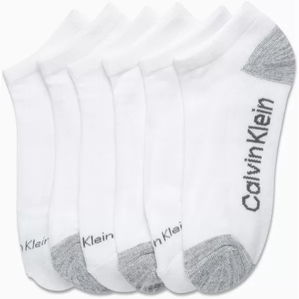 Calvin Klein Womens Socks  Cushion No Show Socks 6 PackWhiteGrey Tip