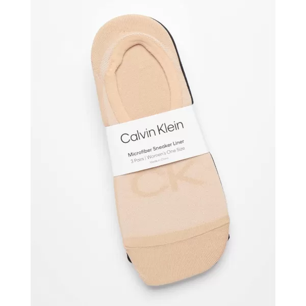 Calvin Klein Womens Socks  Lightweight Low Liners 3 PackSand Assorted