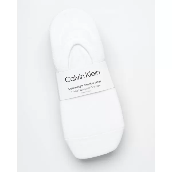 Calvin Klein Womens Socks  Lightweight No Show Liners 6 PackWhiteBlack Assorted