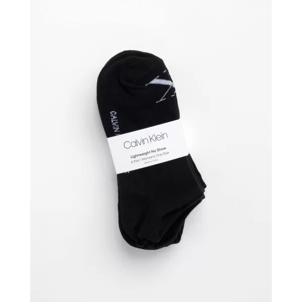 Calvin Klein Womens Socks  Lightweight No Show Socks 6 PackBlack Logo