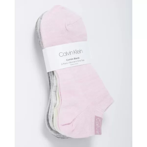 Calvin Klein Womens Socks  Lightweight No Show Socks 6 PackPink LavenderEcruPale Grey HeatherGrey Heather