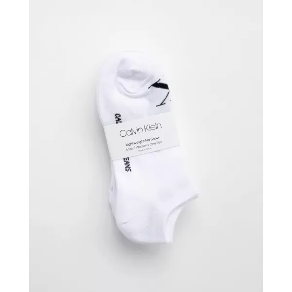 Calvin Klein Womens Socks  Lightweight No Show Socks 6 PackWhite Logo