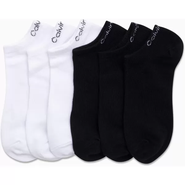 Calvin Klein Womens Socks  Lightweight No Show Socks 6 PackWhiteBlack