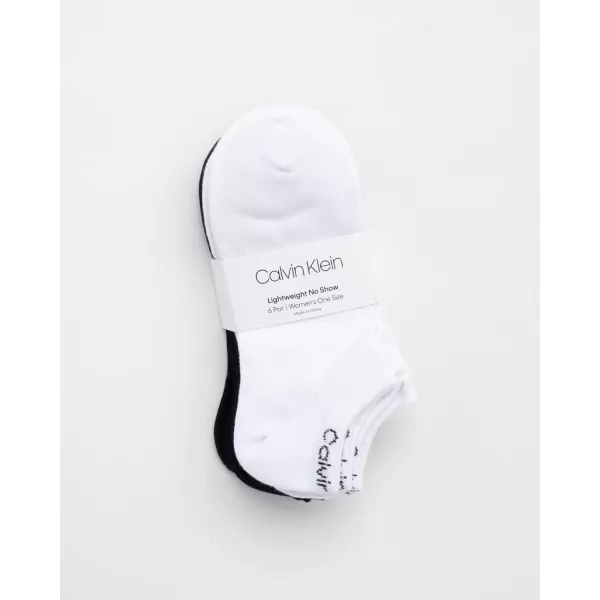 Calvin Klein Womens Socks  Lightweight No Show Socks 6 PackWhiteBlack