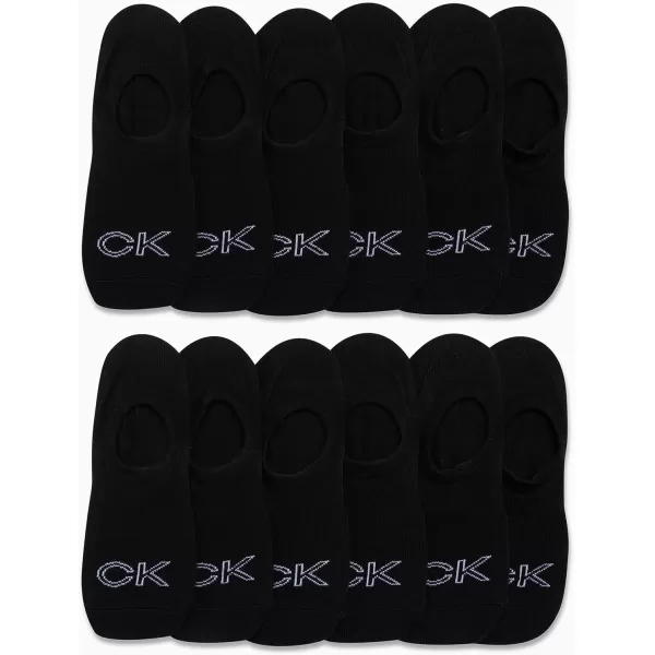 Calvin Klein Womens Socks  Lightweight Performance NoShow Liners 12 PackBlack Logo