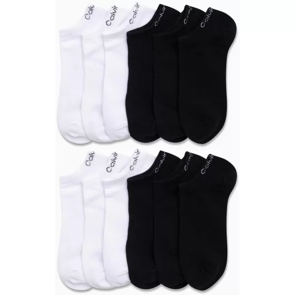 Calvin Klein Womens Socks  Lightweight Performance NoShow Liners 12 PackBlackWhite