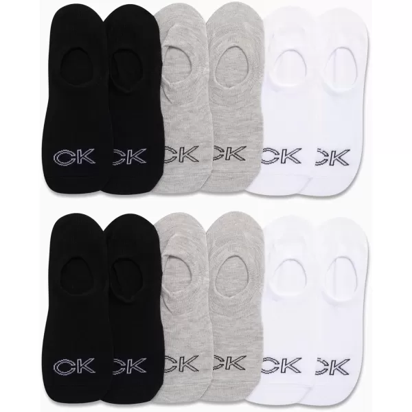 Calvin Klein Womens Socks  Lightweight Performance NoShow Liners 12 PackGreyWhiteBlack