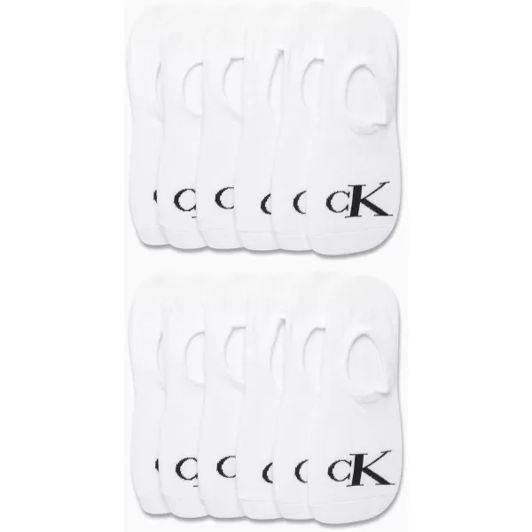 Calvin Klein Womens Socks  Lightweight Performance NoShow Liners 12 PackWhite Assorted