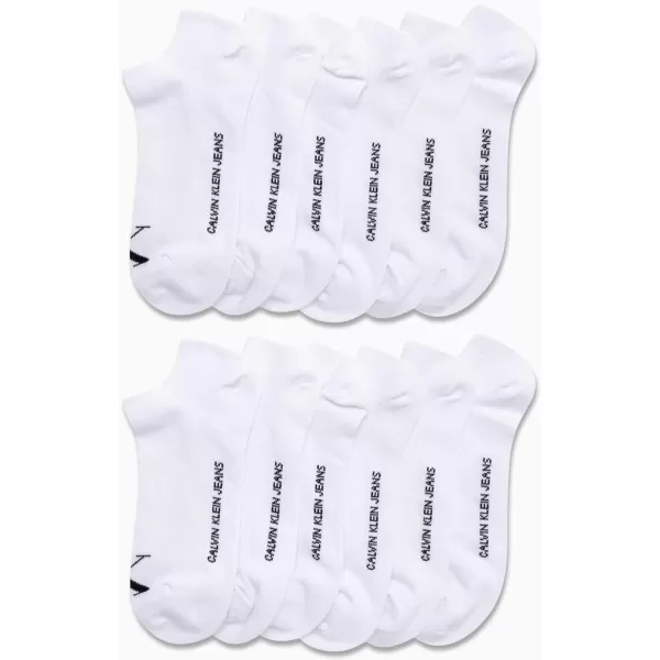 Calvin Klein Womens Socks  Lightweight Performance NoShow Liners 12 PackWhite Logo