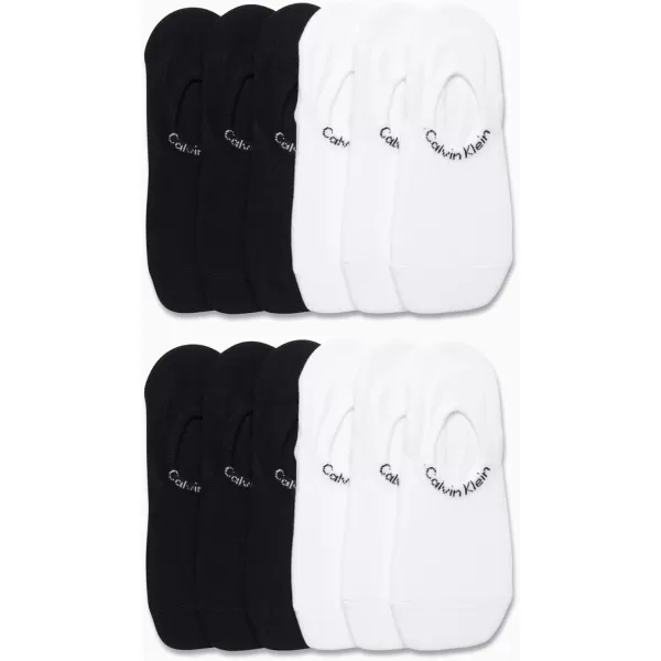Calvin Klein Womens Socks  Lightweight Performance NoShow Liners 12 PackWhiteBlack Assorted