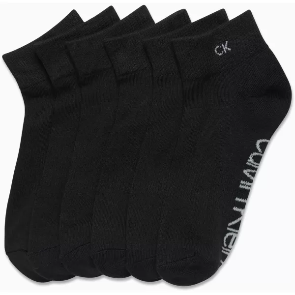 Calvin Klein Womens Socks  Lightweight Quarter Cut Ankle Socks 3 or 6 PackAll Black6 Pack