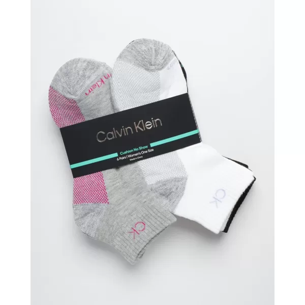 Calvin Klein Womens Socks  Lightweight Quarter Cut Ankle Socks 3 or 6 PackAssorted Heather6 Pack