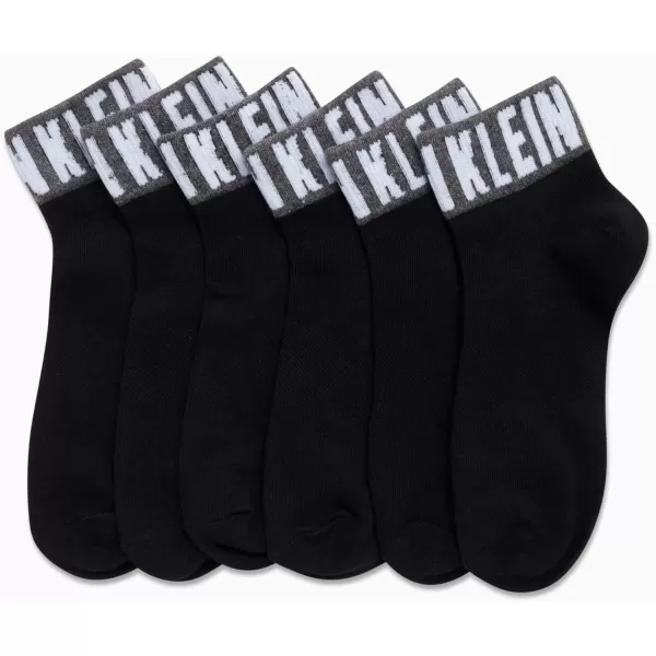 Calvin Klein Womens Socks  Lightweight Quarter Cut Ankle Socks 3 or 6 PackBlack Logo