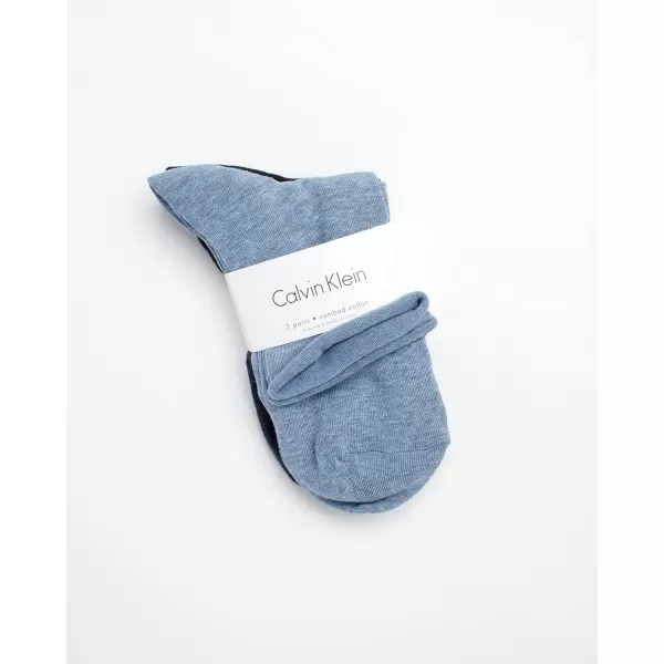 Calvin Klein Womens Socks  Roll Cuff Crew Socks 3 PackAssorted