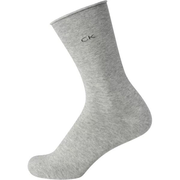 Calvin Klein Womens Socks  Roll Cuff Crew Socks 3 PackGreys