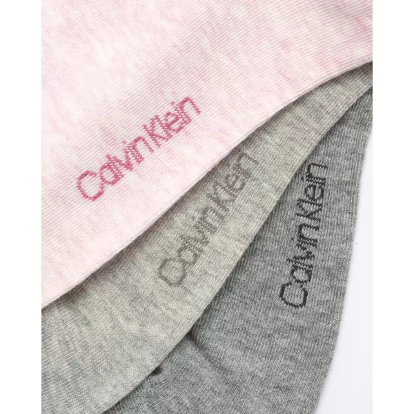 Calvin Klein Womens Socks  Roll Cuff Crew Socks 3 PackPinkGrey