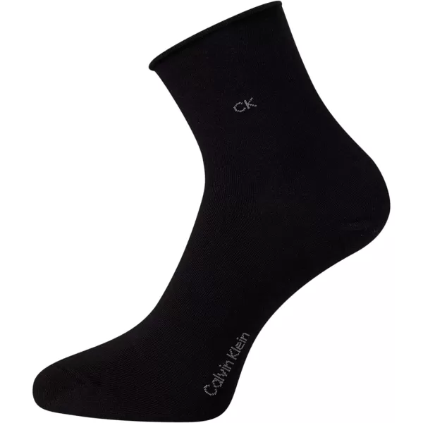 Calvin Klein Womens Socks  Roll Cuff Crew Socks 6 PackAll Black