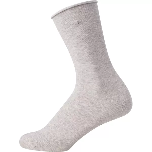 Calvin Klein Womens Socks  Roll Cuff Crew Socks 6 PackPinkGrey