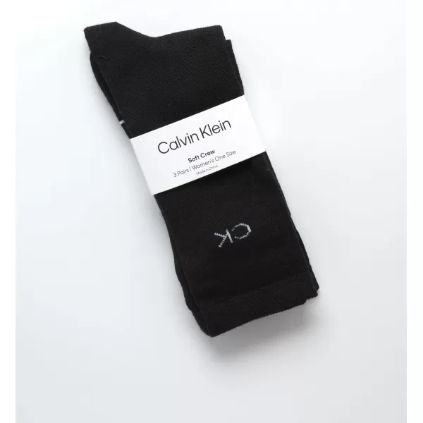 Calvin Klein Womens Socks  Sustainable SuperSoft Luxury Cushion Athletic Crew Socks 3 PackBlack